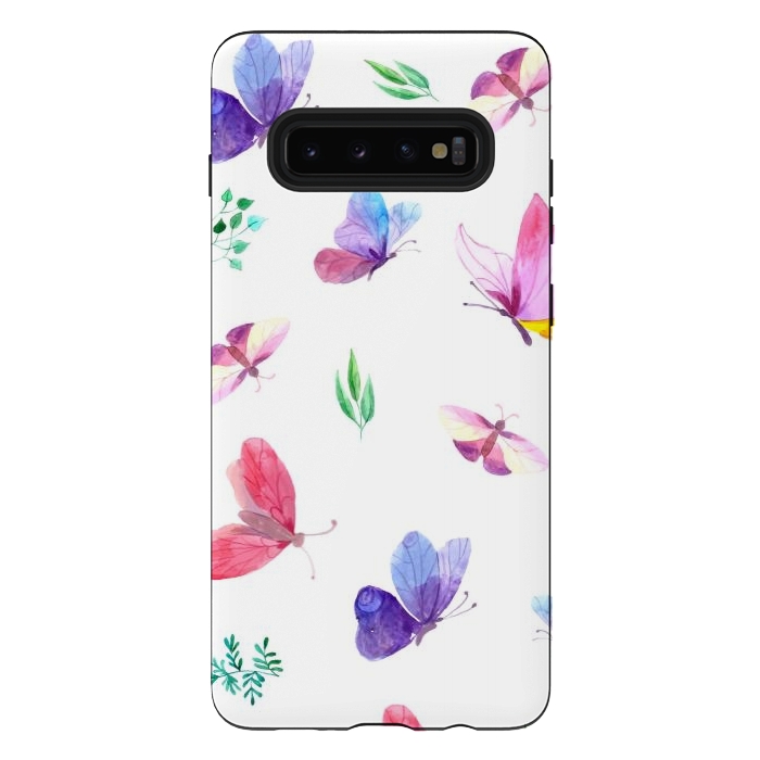 Galaxy S10 plus StrongFit watercolor butterflies c by haroulita