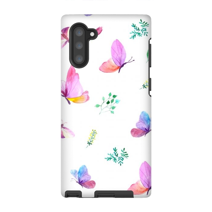 Galaxy Note 10 StrongFit watercolor butterflies c by haroulita