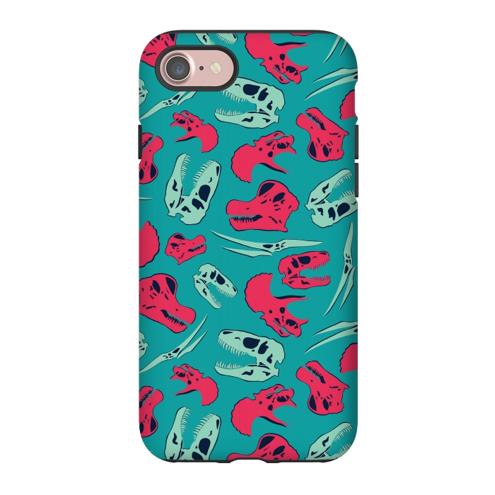 iPhone 7 StrongFit Skull Roll - Teal by Melissa Lee