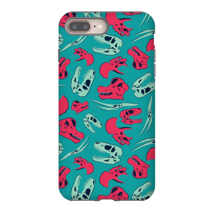 iPhone 7 plus StrongFit Skull Roll - Teal by Melissa Lee