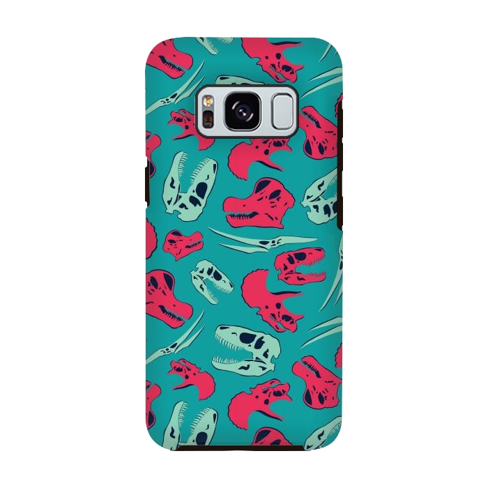 Galaxy S8 StrongFit Skull Roll - Teal by Melissa Lee