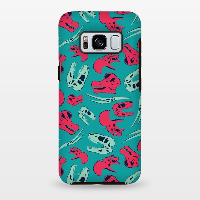 Galaxy S8 plus StrongFit Skull Roll - Teal by Melissa Lee