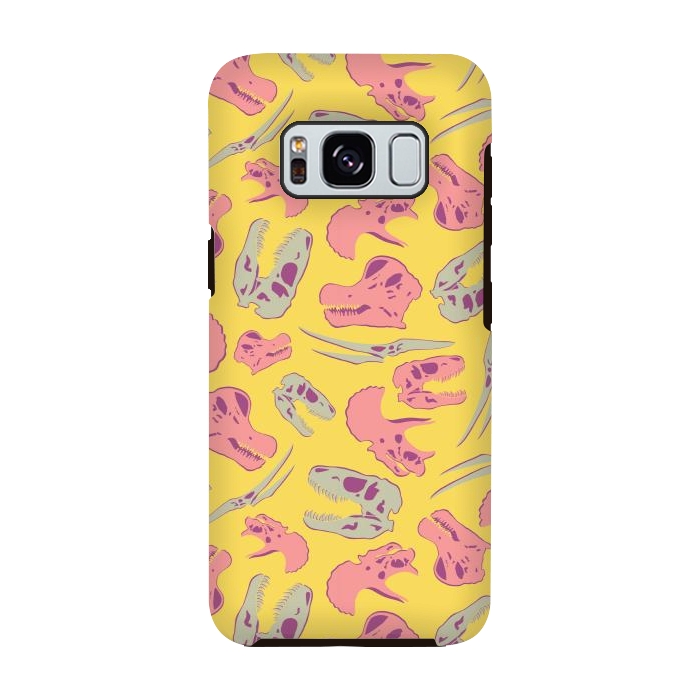 Galaxy S8 StrongFit Skull Roll - Yellow by Melissa Lee