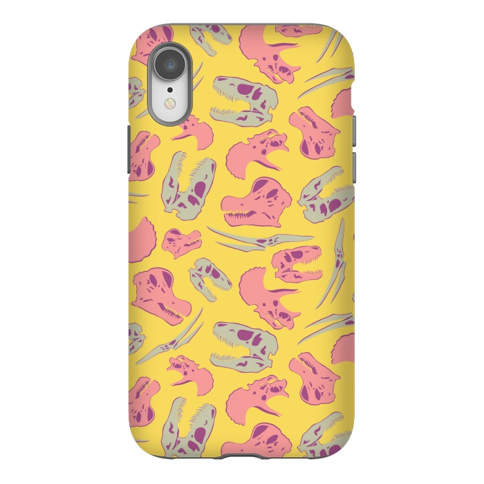 iPhone Xr StrongFit Skull Roll - Yellow by Melissa Lee