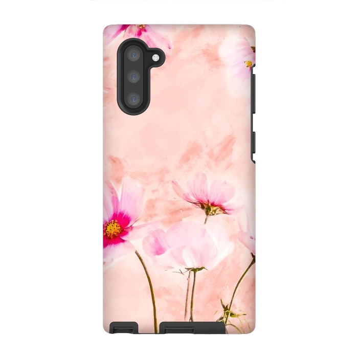 Galaxy Note 10 StrongFit Pink Spring Flower by Creativeaxle