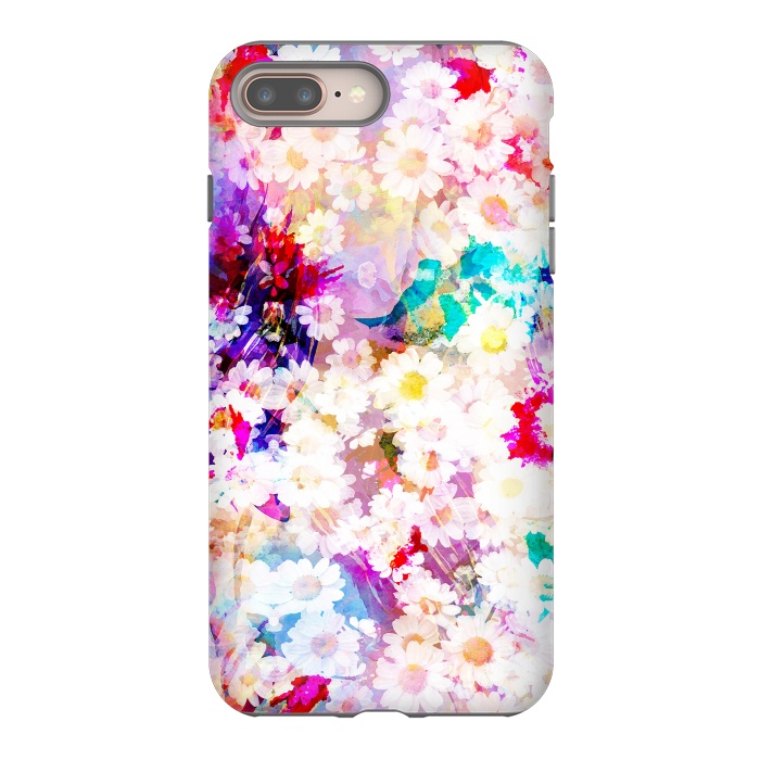 iPhone 7 plus StrongFit Colorful watercolor daisy petals by Oana 