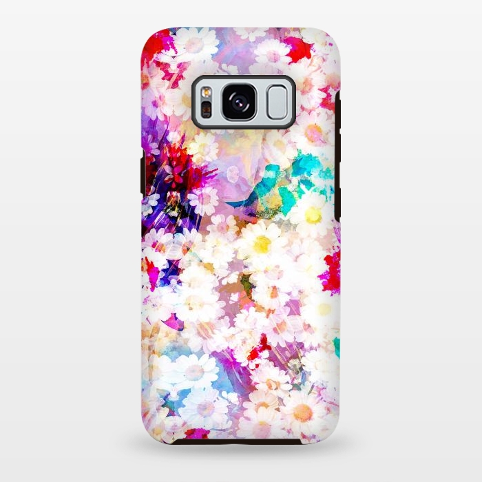 Galaxy S8 plus StrongFit Colorful watercolor daisy petals by Oana 