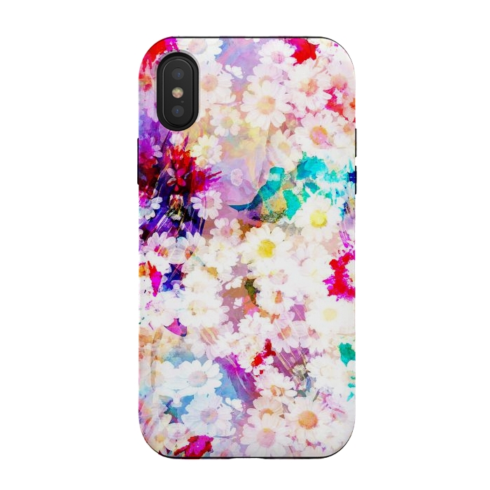 iPhone Xs / X StrongFit Colorful watercolor daisy petals by Oana 