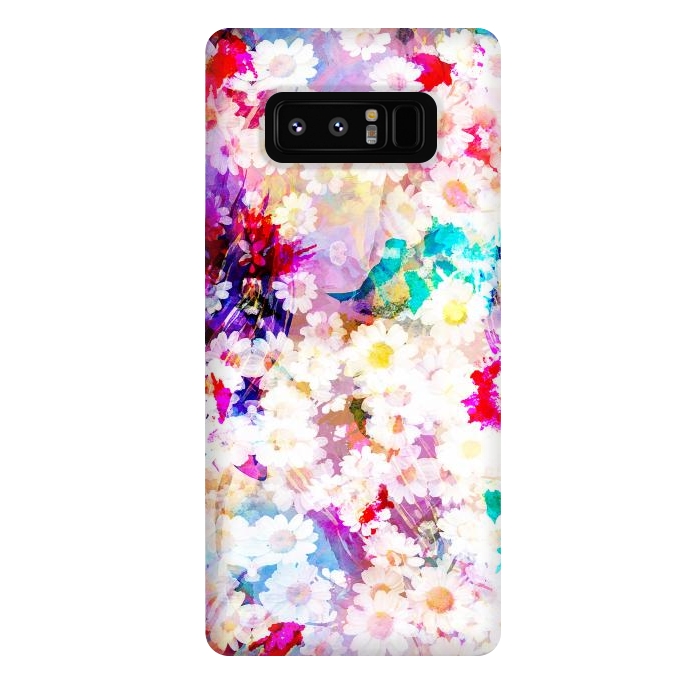 Galaxy Note 8 StrongFit Colorful watercolor daisy petals by Oana 