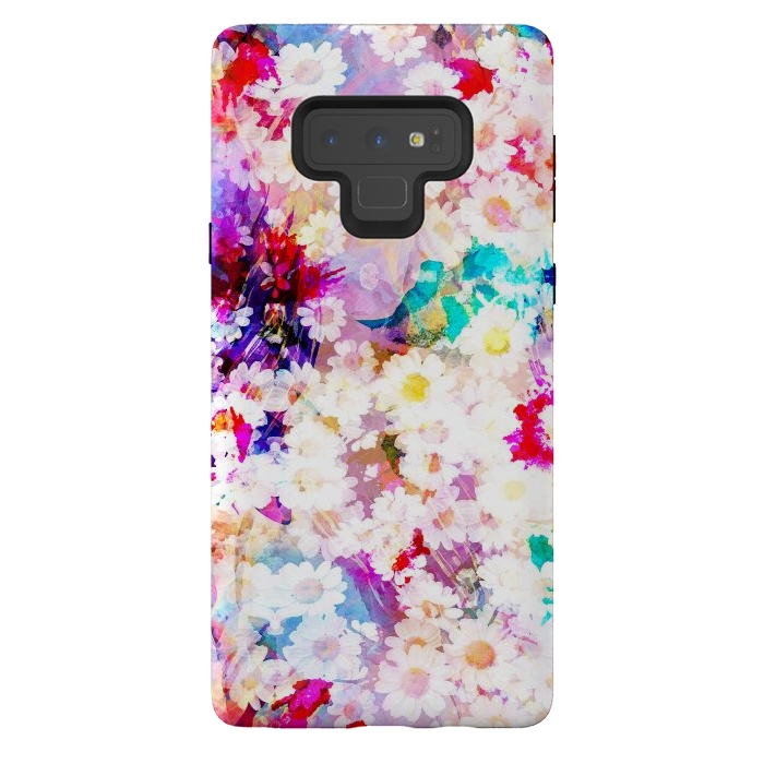 Galaxy Note 9 StrongFit Colorful watercolor daisy petals by Oana 