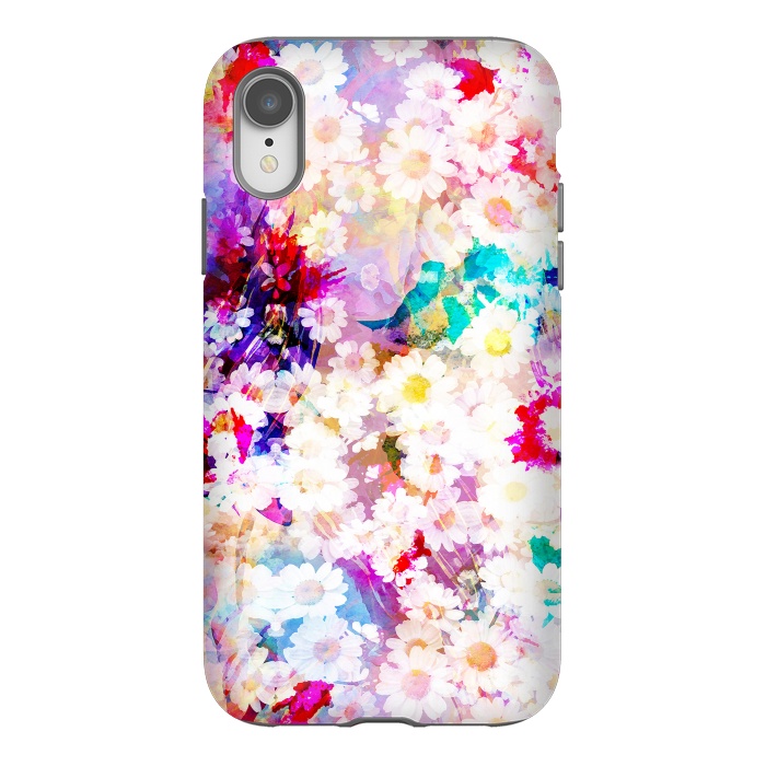 iPhone Xr StrongFit Colorful watercolor daisy petals by Oana 