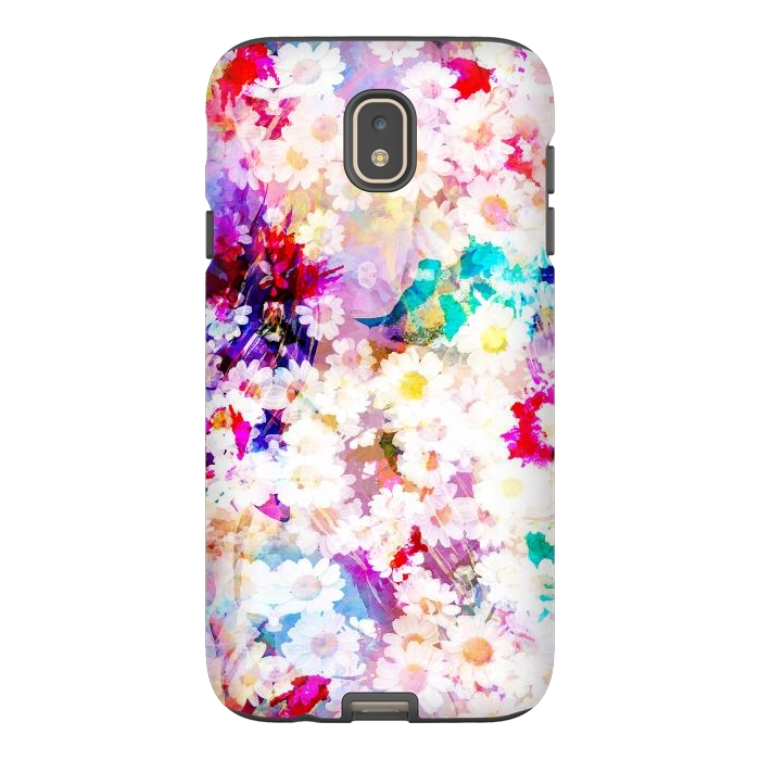 Galaxy J7 StrongFit Colorful watercolor daisy petals by Oana 