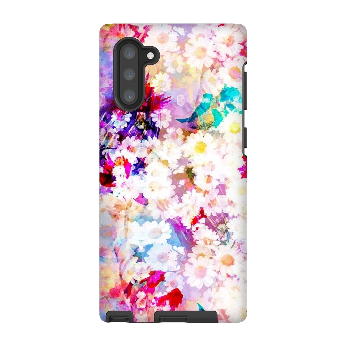 Galaxy Note 10 StrongFit Colorful watercolor daisy petals by Oana 