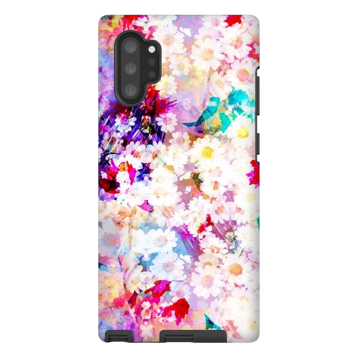 Galaxy Note 10 plus StrongFit Colorful watercolor daisy petals by Oana 