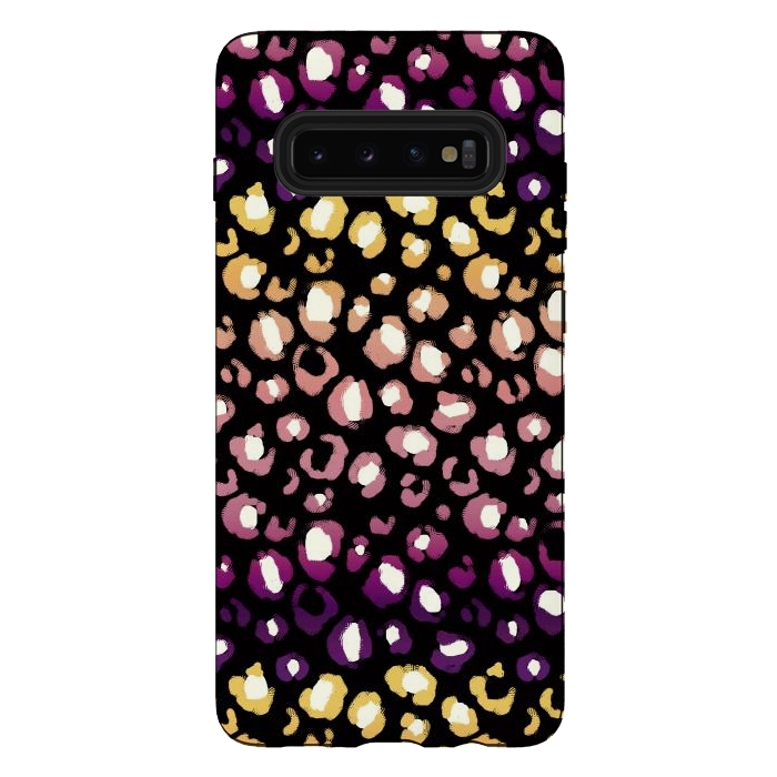 Galaxy S10 plus StrongFit Gradient graphic leopard print by Oana 