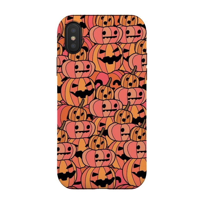 iPhone Xs / X StrongFit jack o lanterns by Steve Wade (Swade)