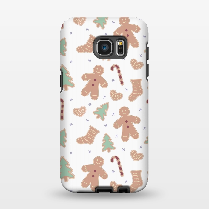 Galaxy S7 EDGE StrongFit ginger bread pattern by MALLIKA