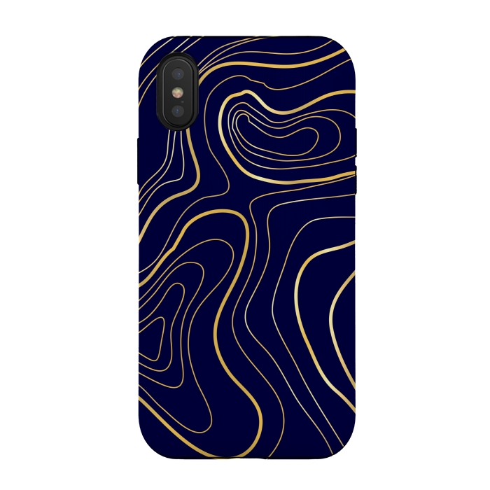 iPhone Xs / X StrongFit golden abstract lines by MALLIKA