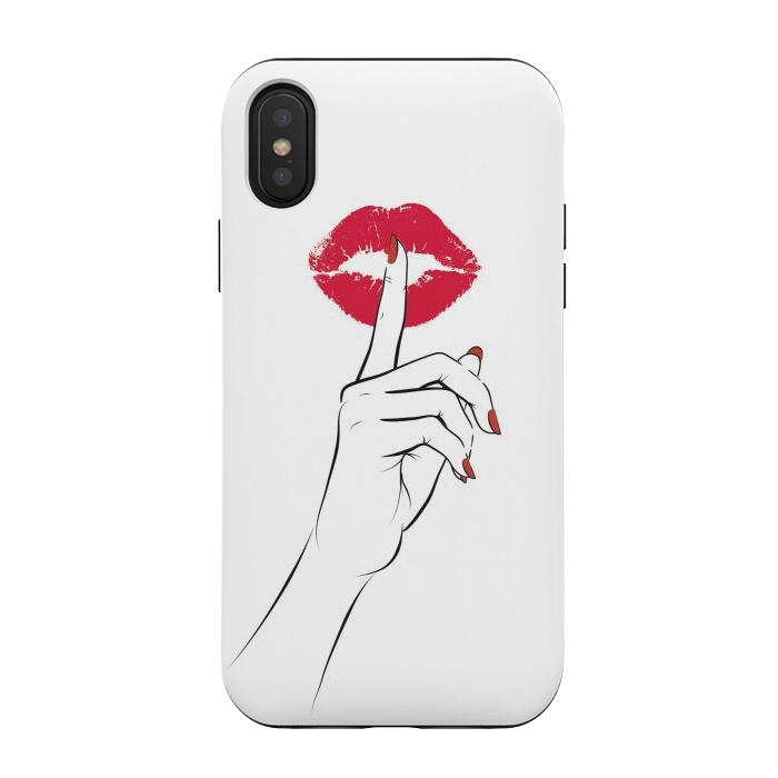 iPhone Xs / X StrongFit Red Lips Secret by Martina