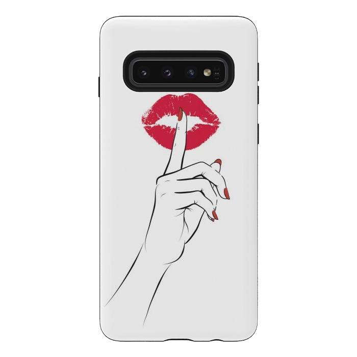 Galaxy S10 StrongFit Red Lips Secret by Martina