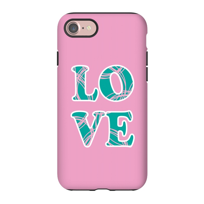 iPhone 7 StrongFit Pink Love Typo by Martina