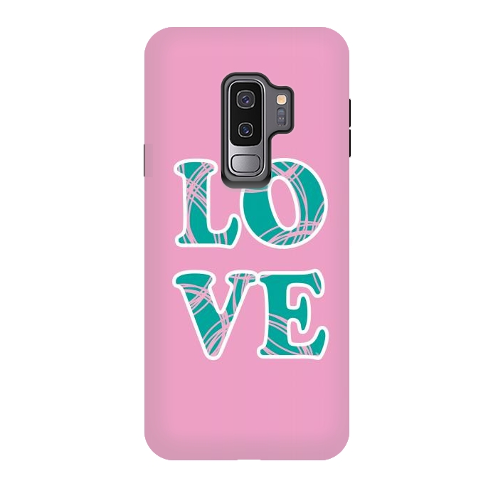 Galaxy S9 plus StrongFit Pink Love Typo by Martina