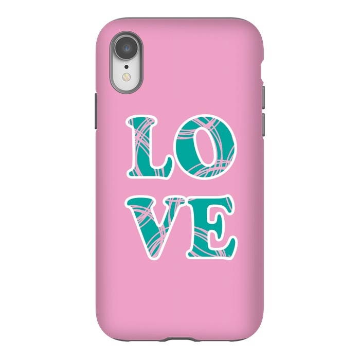 iPhone Xr StrongFit Pink Love Typo by Martina