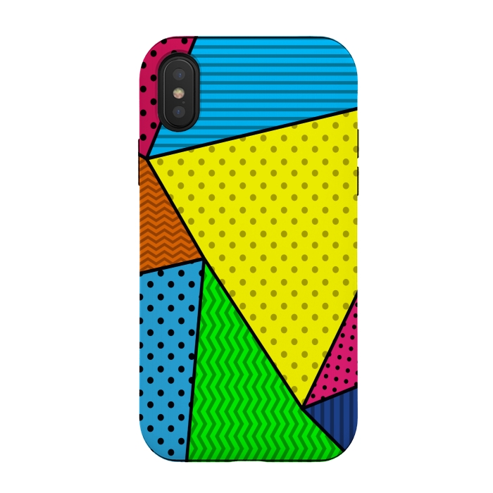 iPhone Xs / X StrongFit colourful abstract dotted pattern by MALLIKA