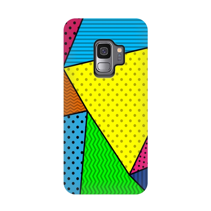 Galaxy S9 StrongFit colourful abstract dotted pattern by MALLIKA