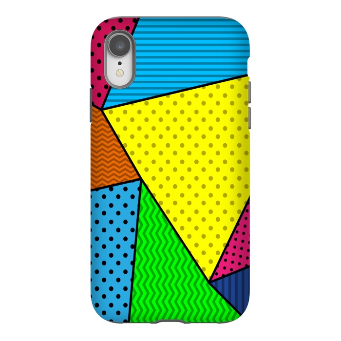 iPhone Xr StrongFit colourful abstract dotted pattern by MALLIKA