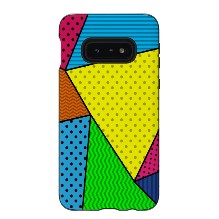 Galaxy S10e StrongFit colourful abstract dotted pattern by MALLIKA