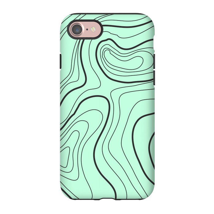 iPhone 7 StrongFit green abstract lines 2 by MALLIKA