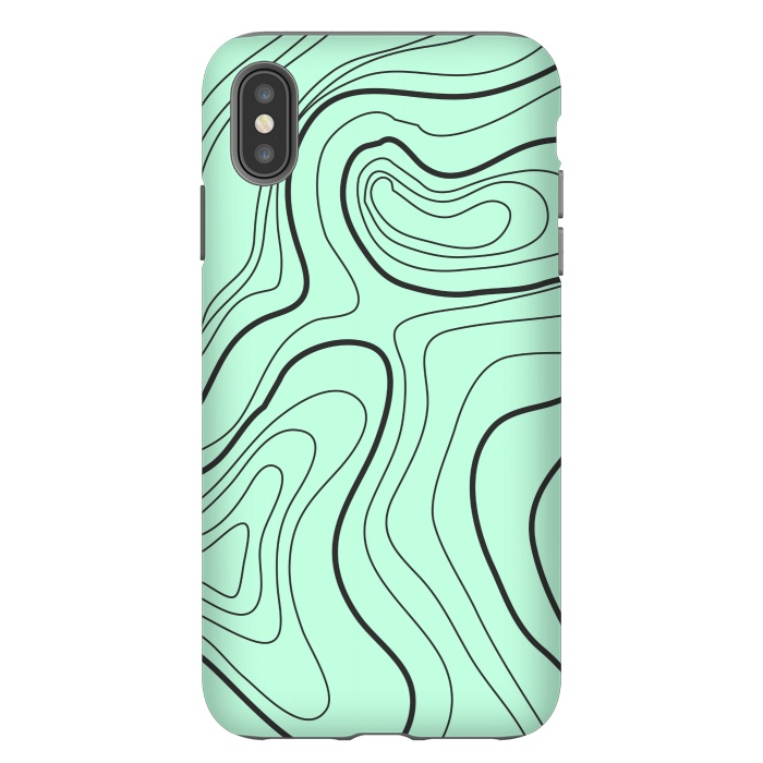 iPhone Xs Max StrongFit green abstract lines 2 by MALLIKA