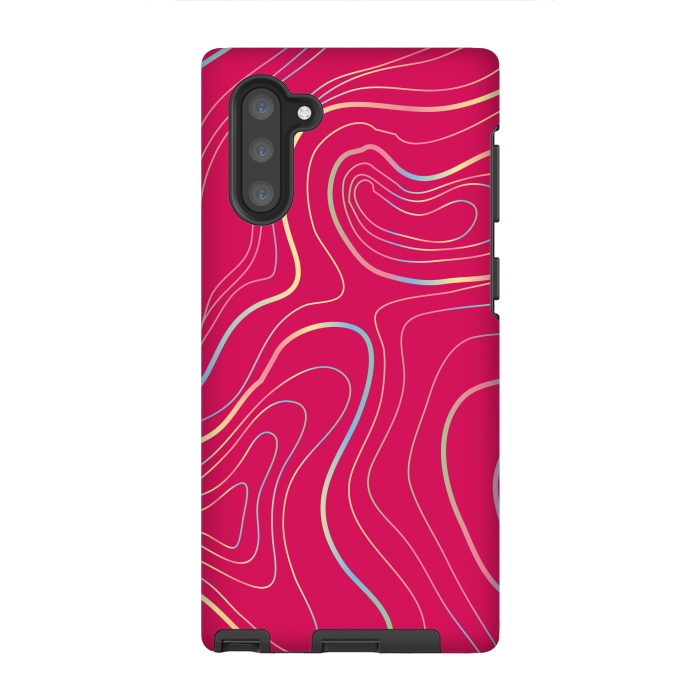 Galaxy Note 10 StrongFit pink golden lines by MALLIKA