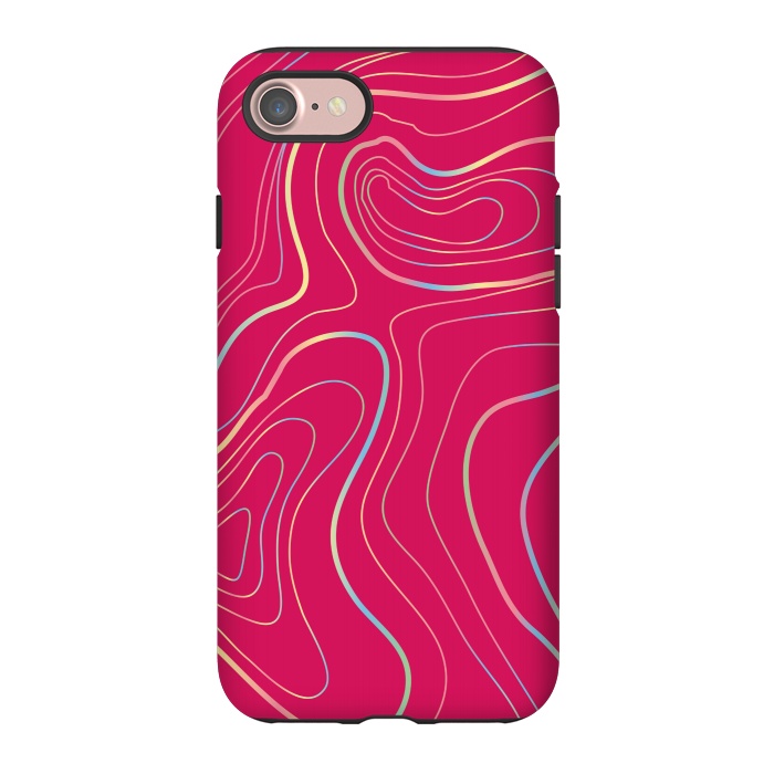 iPhone 7 StrongFit pink golden lines by MALLIKA