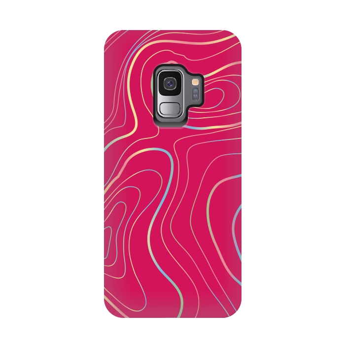 Galaxy S9 StrongFit pink golden lines by MALLIKA