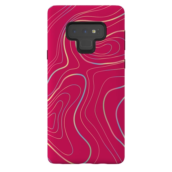 Galaxy Note 9 StrongFit pink golden lines by MALLIKA