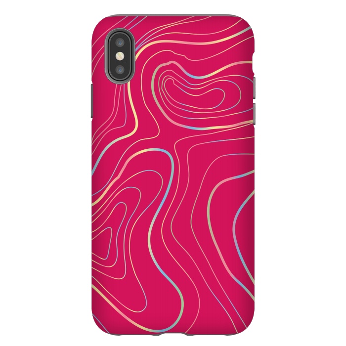 iPhone Xs Max StrongFit pink golden lines by MALLIKA