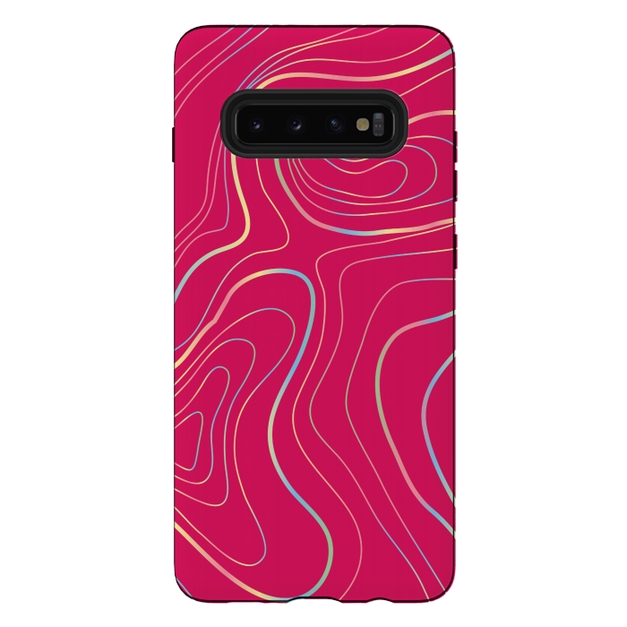 Galaxy S10 plus StrongFit pink golden lines by MALLIKA