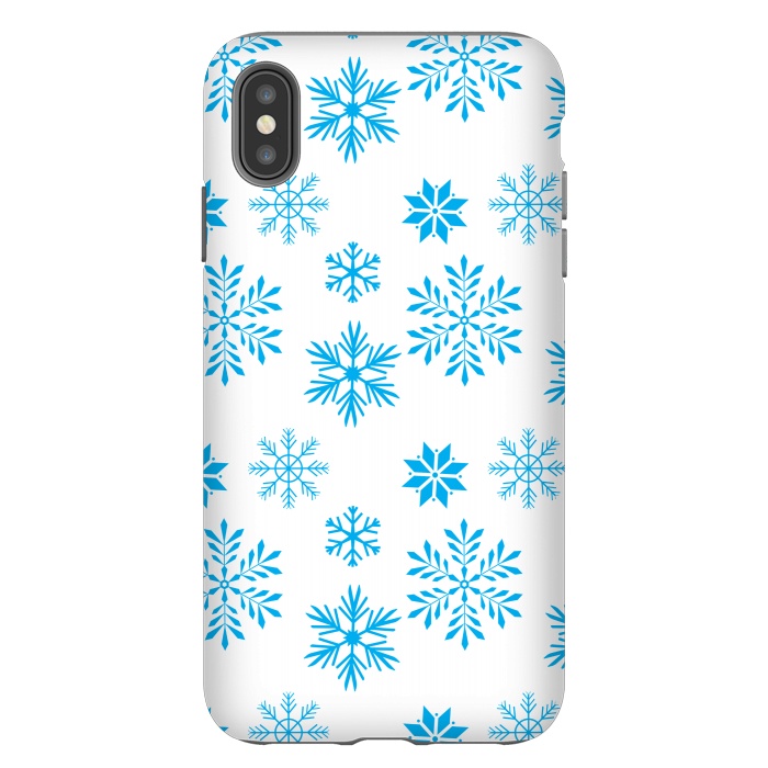 iPhone Xs Max StrongFit blue snowflakes pattern by MALLIKA
