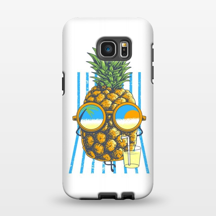 Galaxy S7 EDGE StrongFit Pineapple Sunbathe by Afif Quilimo