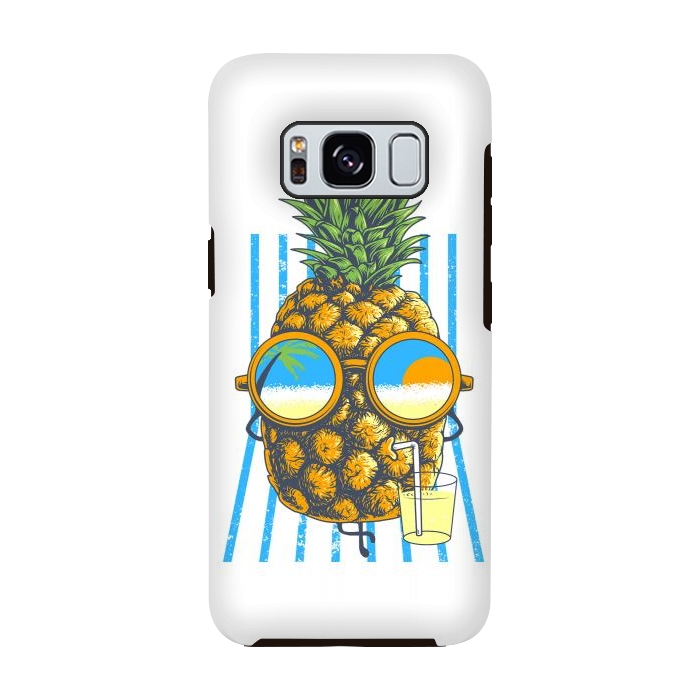 Galaxy S8 StrongFit Pineapple Sunbathe by Afif Quilimo