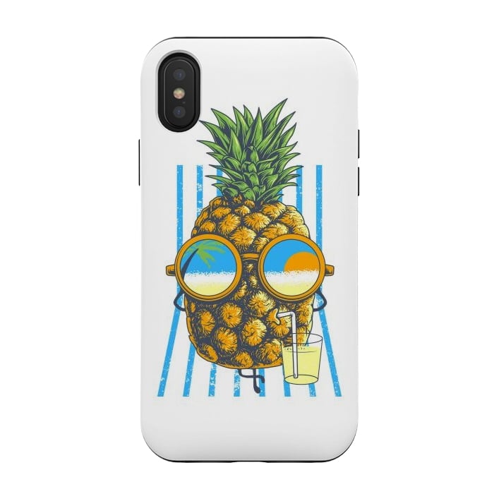 iPhone Xs / X StrongFit Pineapple Sunbathe by Afif Quilimo