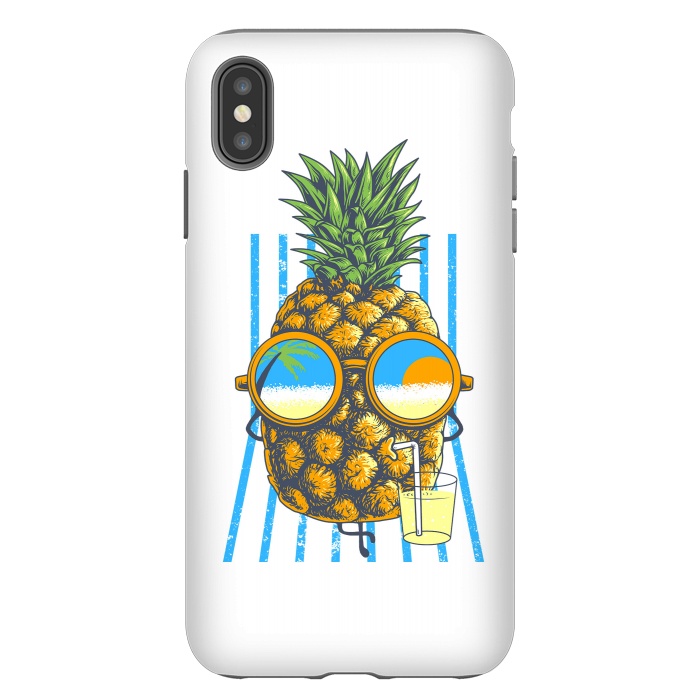 iPhone Xs Max StrongFit Pineapple Sunbathe by Afif Quilimo