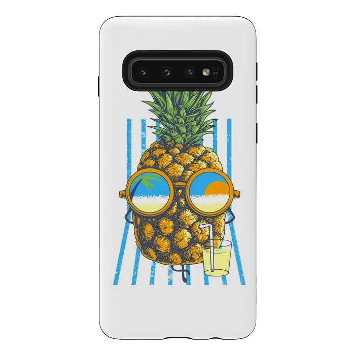 Galaxy S10 StrongFit Pineapple Sunbathe by Afif Quilimo
