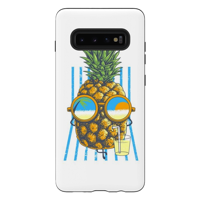 Galaxy S10 plus StrongFit Pineapple Sunbathe by Afif Quilimo