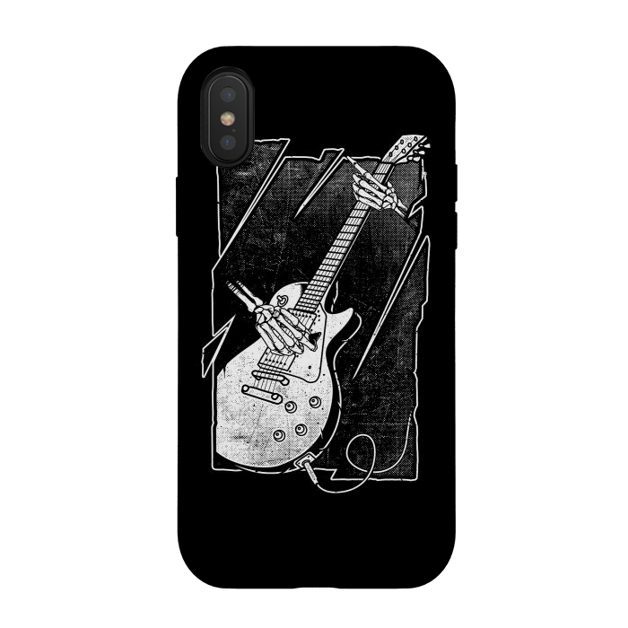 iPhone Xs / X StrongFit Skull Guitarist by Afif Quilimo