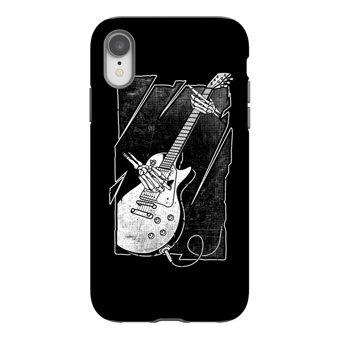 iPhone Xr StrongFit Skull Guitarist by Afif Quilimo
