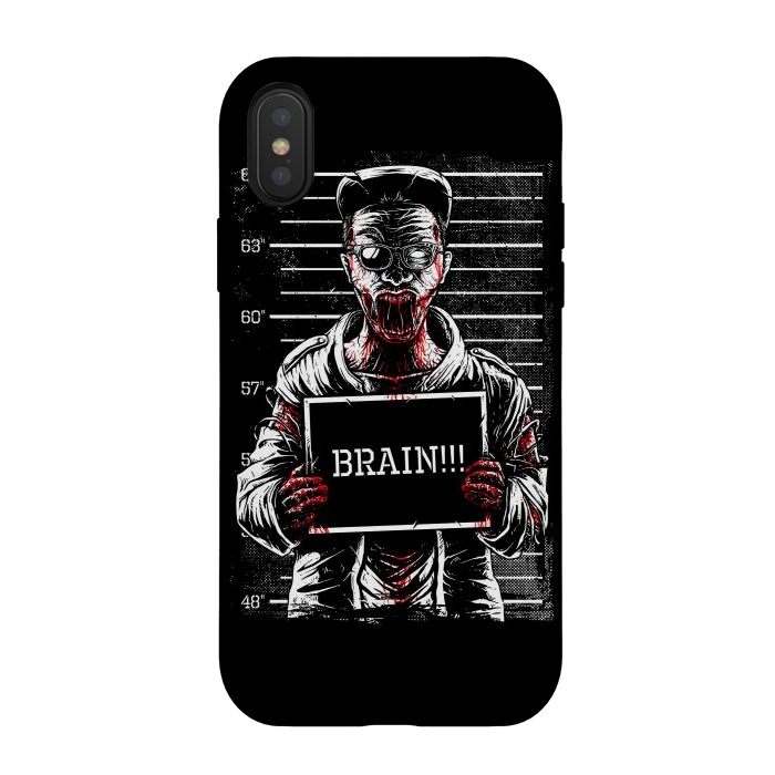 iPhone Xs / X StrongFit Zombie Mugshot by Afif Quilimo