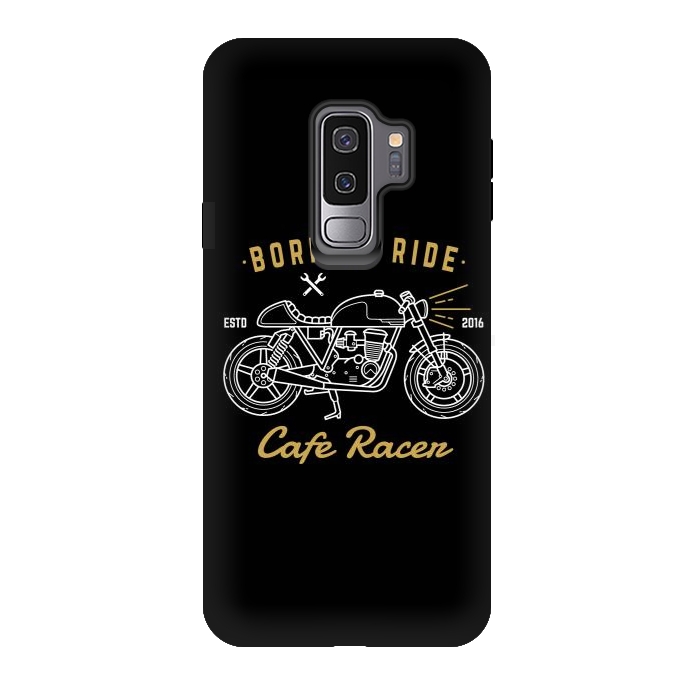 Galaxy S9 plus StrongFit Born to Ride Cafe Racer by Afif Quilimo